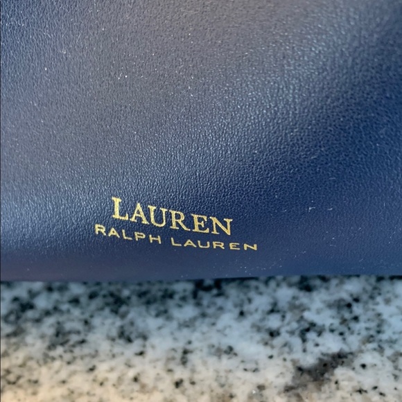 Ralph Lauren Navy and Green Debby Crossbody Bag Leather - Picture 2 of 12